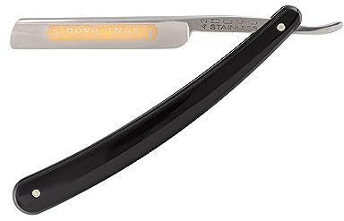 DOVO Rasoir barbe Inox - Coupe choux en acier inoxydable - 3/8 pouce - Tête française - coupe brute - DOVO Solingen Rasoir barbier