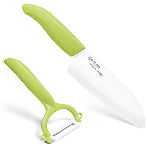 KYOCERA Cut & Peel Set Green Blister Pack - 14cm Santoku Knife & Peeler