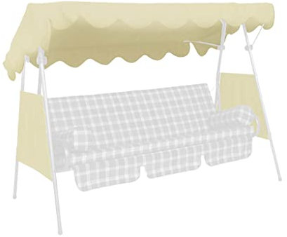 Angerer Freizeitmöbel GmbH Hollywoodschaukel Sonnendach - passend für viele 3-Sitzer Hollywoodschaukeln - Schaukeldach Made in Germany (PE beige, 200 x 120 cm)