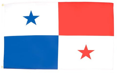 AZ FLAG - Bandera Panamá - 90x60 cm - Bandera Panameña 100% Poliéster Con Ojales de Metal integrados - 50g - Colores Vivos Y Resistente A La Decoloración