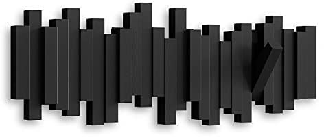 Umbra Sticks wall-mount rack con ganci Nero