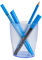 Exacompta - Réf. 67610D - 1 Pot à crayons ECOPEN - dimensions 6x8x9,5 cm - couleur bleu glacé translucide - Pour stocker des stylos, des crayons, et d'autres articles de papeterie