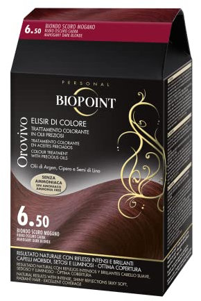 Biopoint Orovivo Haarfärbe-Set aus Öl ohne Ammoniak, nährend und aufhellend, verleiht eine intensive und glänzende Farbe, 142 ml