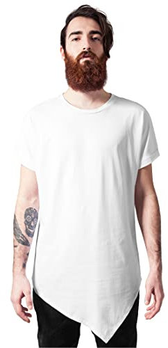 Urban Classics Homme Asymetric Long Tee T shirt, Blanc (White 220), M EU