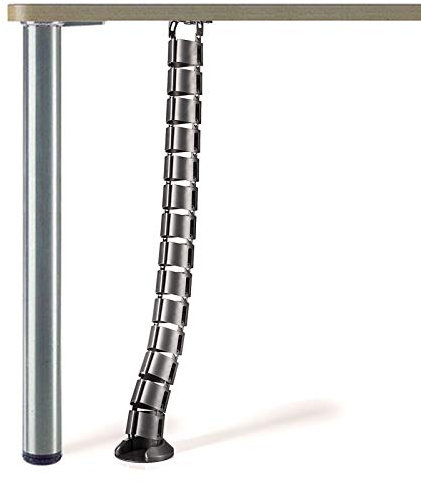 SO-TECH® Schreibtisch Kabelkanal Kabelführung Kabeldurchlass Länge: 780 mm rund Ø 62 mm silbergrau