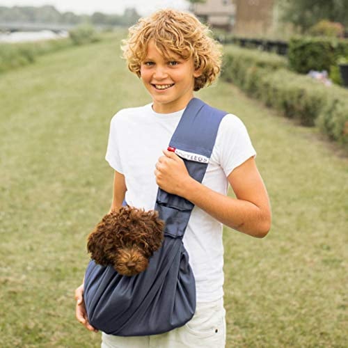 4LazyLegs PET Carrier Pocket Canvas Hundetragebeutel XS, blau