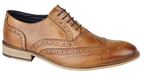 Roamers Mens Leather Brogue Oxford Shoes