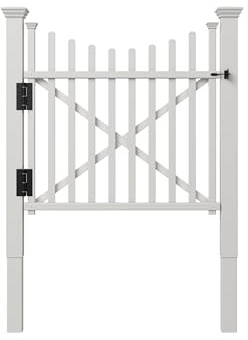 3.8ft H x 4.1ft W (1 Gate) Zippity Manchester Gate Kit, White Vinyl Picket Fence Gate Kit for Manchester Fence Panels, Gate for Backyard, Patio, Outdoor, & Garden Fence, ZP19019