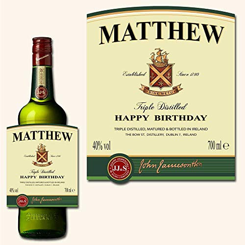 Affiche Prints L23 Personalised Irish Whiskey Bourbon Bottle Custom Label For Any Occasion!