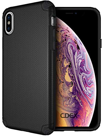 doupi Ultra Armor Hülle für iPhone XS (iPhone 10s) 5,8 Zoll - Design Case Protector Bumper Schutz Schale Cover, schwarz