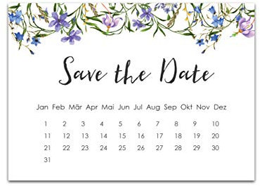50 Save the date Karten Hochzeit Einladung Hochzeit Einladungskarten (Blaue Hochzeit)