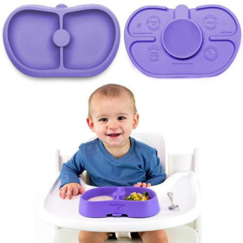 Nummy BOWL - Pure Silicone Bowl with Hidden Suction Cup for Babies and Toddlers | BPA and Phthalate Free | Microwave and Dishwasher Safe | Great Baby Gift (Purple, Core Collection)