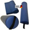 Promafit Massagezubehör Set 3 bestehend aus 1x Vollrolle Knierolle mit Griff 1x Lagerungsrolle Halbrolle und 1x Nackenkissen Kopfstütze für die Massageliege wasserabweisend (Taubenblau)