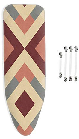 tqwspad Housse Table à Repasser, Aucune décoloration et respirabilité, avec 4 Clips, Superposition Personnalisable de Taille Standard, (120-125) x(40-45) cm,Coloré