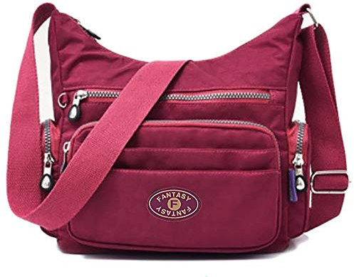 GFM® Bolso bandolera impermeable de nailon para mujer S6-1219-ghfsh-fucsia