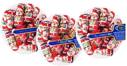 Chocolate Santa - Net of Milk Chocolate Santa 3 Packs x 100g Milk Chocolate Santa - Foiled Chocolate Santa -33 in Total- By Choice Masters