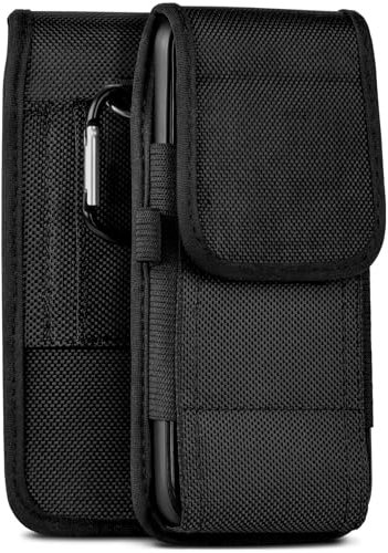 MoEx Agility Custodia per Cat S42, Custodia con Passante per Cintura, con moschettone e portapenne, Custodia per attività all’Aperto in Nylon, Nero