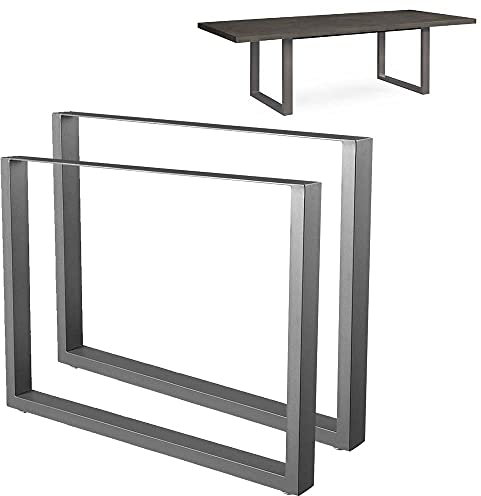 Bakaji Esstischgestell 2X Tischgestell 90 x 72cm Metallgestell für Esstisch Tischkufen Tischbein Industrial Stahlgrau