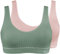 Nur Die Damen Retro Bustier 2er Pack Unterw sche, Rose/Khaki, 42-44 EU