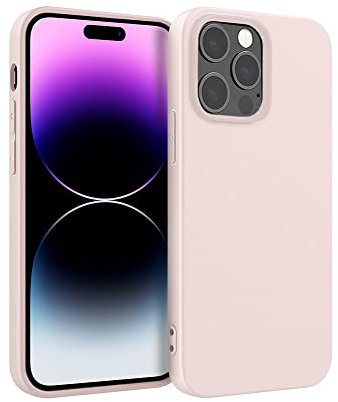 ICOVERI Custodia silicone iPhone 14 Pro MAX colore rosa. Cover iPhone antiurto Antiscivolo Microfibra interna. Morbido al tatto.