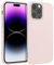 ICOVERI Custodia silicone iPhone 14 Pro MAX colore rosa. Cover iPhone antiurto Antiscivolo Microfibra interna. Morbido al tatto.