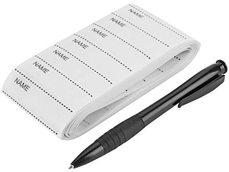 Hapivida 200 Stück Namensetiketten zum Aufbügeln, Aufnähen Oder Aufbügeln Kleidungsetiketten Weiß Stoff Waschbar Beschreibbare Namensetiketten für Kleidung Kindergarten Schule Camp