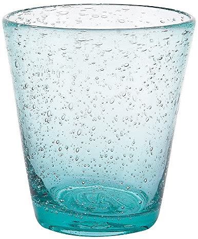 Villa d'Este Home Tivoli Set 6 Bicchiere acqua acquamarina 330 ml, in pasta di vetro soffiato, Cancun Satin