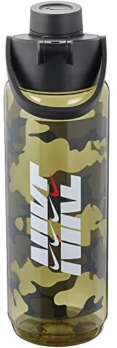 Nike Unisex - Adult TR Renew Recharge Water Bottle, Medium Olive/Black/Siren Red, 709 ml