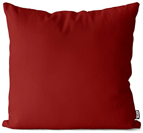 VOID Kissenbezug wetterfest Kissenhülle Polyester wasserfest Dekokissen Outdoor Kissen Zierkissen, Kissen Größe:50 x 50 cm, Kissen Farbe:Dunkelrot