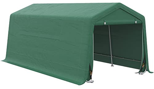 Outsunny Tente Garaje carport 6 x 3 m Acier galvanisé robuste PE Haute densité 180 g/m² imperméable Anti-UV - Verde