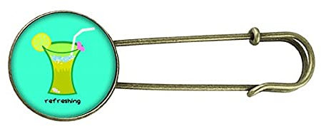 Broche rétro en métal avec pince à linge de citron vert, M