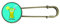 Broche rétro en métal avec pince à linge de citron vert, M