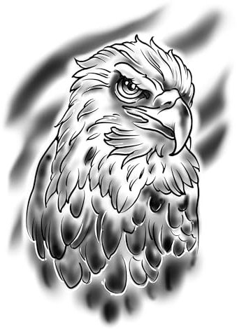 x3 Tatouage Éphémère aigle - 1 lot de 3 Feuilles de tatouage temporaire oiseau | Bras, épaule, dos, mollet, cuisse, jambe | Noir | Homme, Femme - TATTOO YOUR STYLE