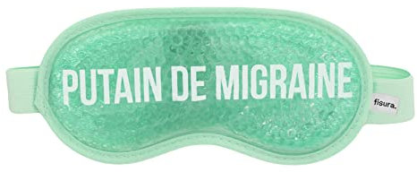 FISURA - Augenmaske. Gel-Augenmaske. Gelmaske gegen geschwollene Augen und dunkle Ringe. Schlafmaske. Maße: 18,5 cm x 9 cm. (Migräne FR, Grün)