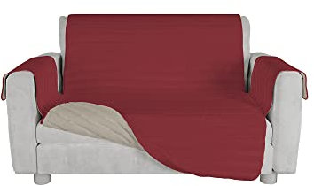 Italian Bed Linen TRENDY Sofabezug zweifarbig aus Mikrofaser, Bordeaux/Creme, 2 Plätze