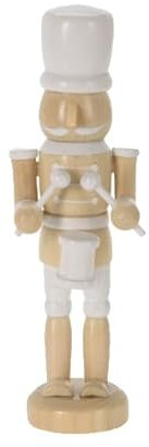ZauberDeko Nussknacker Figur Holz Braun Weiß Soldat Tischdeko Weihnachten 13 cm, Modell:Modell2