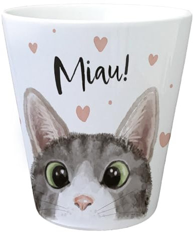 MIAU Katze Blumentopf EIN niedlicher Pflanzentopf für Deine Fensterbank Blumentopf Katzenmensch Illustration Übertopf Frauen Keramik mit Herz