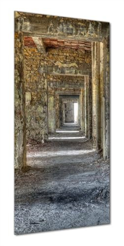 Wallario Selbstklebende Duschrückwand 80 x 200 cm mit Motiv Weg durch eine verlassene Ruine - Wandverkleidung Fließenersatz mit Hochglanzlaminat in Glasoptik