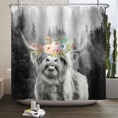 Duschvorhang 180X180 Yak Shower Curtains Anti-Schimmel,Duschvorhang Badewanne,Duschvorhang Waschbar,Duschvorhang Textil,Bad Vorhang,Duschvorhang Stoff