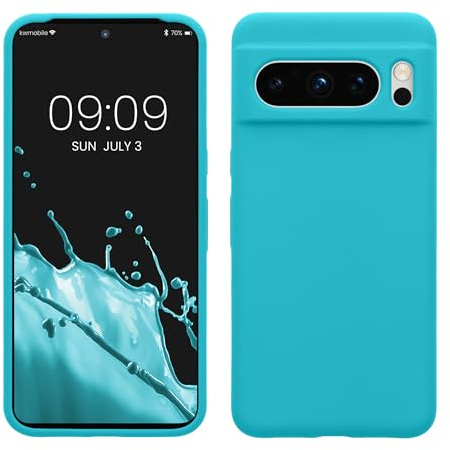 kwmobile Handyhülle für Google Pixel 8 Pro Hülle, für Pixel 8 Pro Case - Hülle Silikon - kabelloses Laden - Cool Glacier