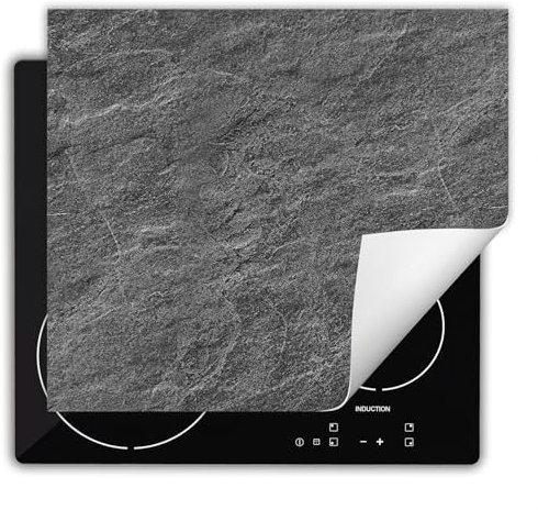 DarHaus Herdabdeckplatte Einteilig Küche Herdabdeckung Ceranfeld Herdabdeckplatten Anti Rutsch Matte Aufrollbar 60x52 cm, grau - schiefer