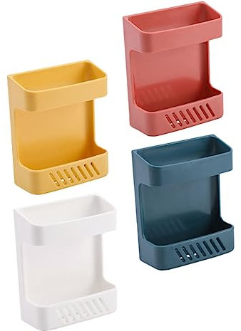 Mikinona 4 Stücke Boxen Aufbewahrungsbox für Fernbedienung Wandregal Controller-Halter für Media-Player Stanzfreier Wandbehälter Handyständer Fernsehtisch Lagerregal Mauer
