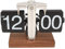 Flip Clock Vintage, Retro-Uhr, Automatisch Drehende, Batteriebetriebene Mechanische Uhr für Zuhause, Büro, Retro-Restaurant, Hotel-Dekoration (Edelstahl schwarz)
