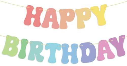 Festone Striscione Scritta Buon Compleanno Happy Birthday Decorazioni, Banner Ghirlanda Happy Birthday, Addobbi Casa Festa Compleanno (Colore Pastello)