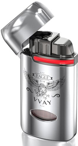 VVAY Briquet Tempete Gaz Rechargeable, 3 Jet Flammes (Gaz Non Inclus)