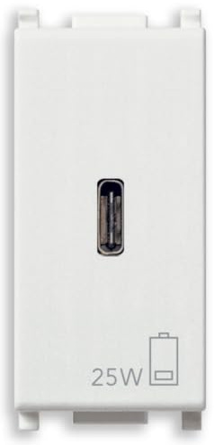 Vimar 14292.C.25 Plana 25W USB Netzteil für elektronische Geräte, USB C Ausgang, Power Delivery Technologie