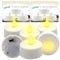 SOL 6pk LED Flickering Tea Lights, White Flameless Candles, Battery Operated with CR2032 Included, Artificial Tealight, Safe and Durable, Perfect for Indoor and Outdoor Ambience Lighting