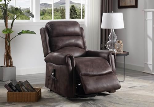 Möbelmeister M&M Eleganter Relax Sessel mit Schlaffunktion Schwarz | Luxus und Komfort Dunkel-braun