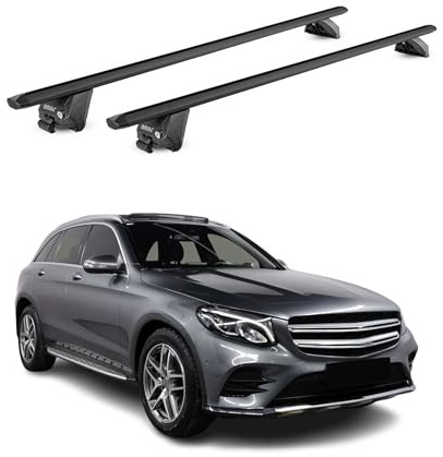 OMAC Dachträger für Toyota Yaris Cross XP210 2021-2026 Aluminium Schwarz | TÜV geprüft, bis 100 kg Traglast, T-Nut-Befestigung, für integrierte Dachreling geeignet, Querträger, Grundträger