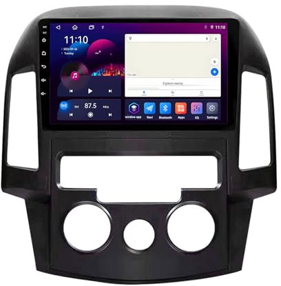 Android 13 Car Stereo 9 inch Double Din Touch Screen Car Radio for Hyundai i30 2007-2012 with Steering Wheel Controls Carplay AHD Backup Camera GPS Navigation Bluetooth(B,S1 1G+32G)
